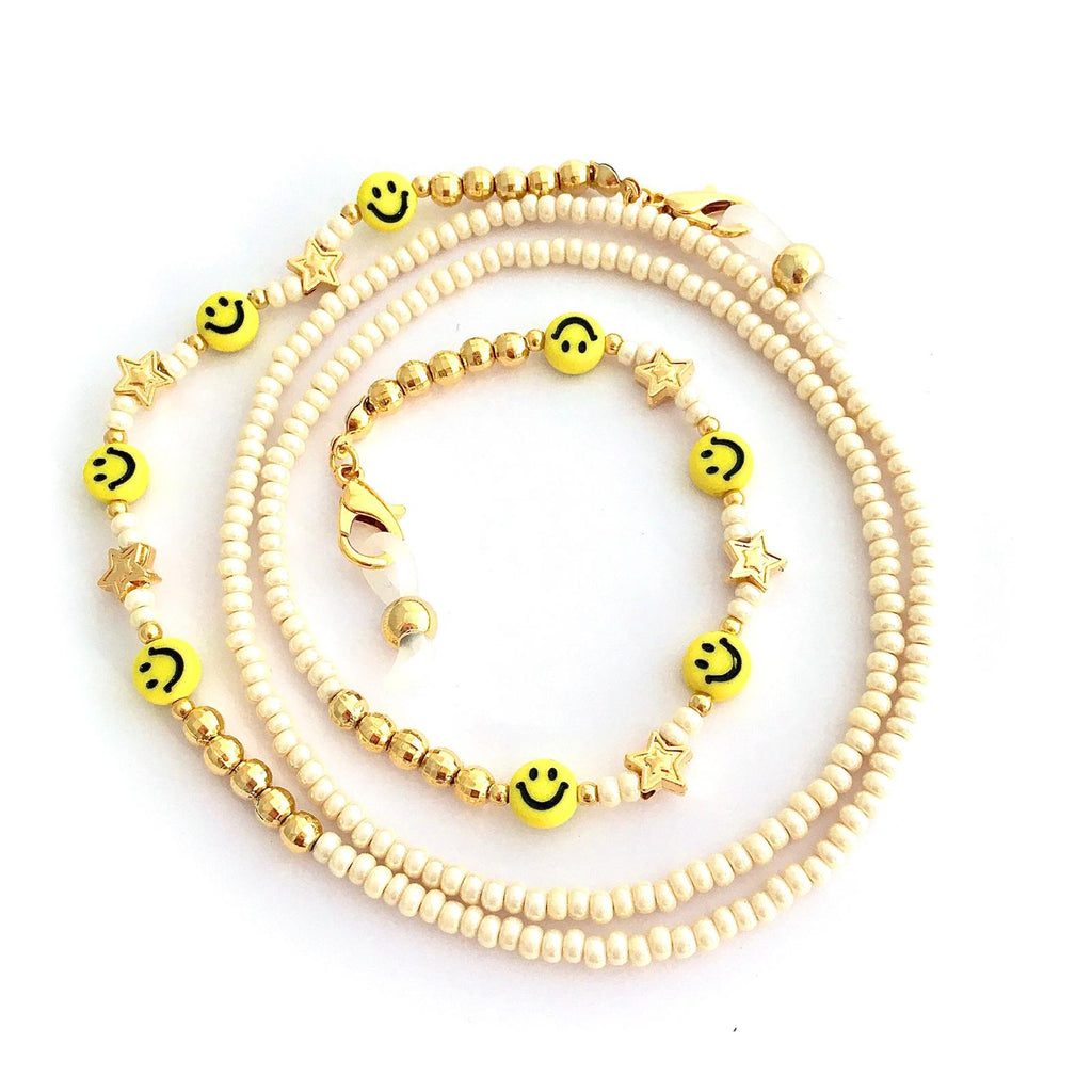 Glass holder happy face