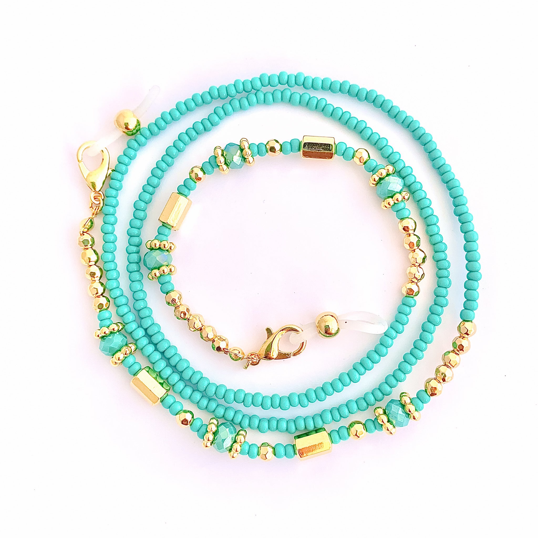 Mint Beaded Glass Holder